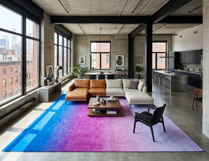 pink ombre rug